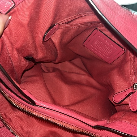 Coach Lexy Large Strawberry Pink Pebble Leather Shoulder Bag - Picture 8 of 16